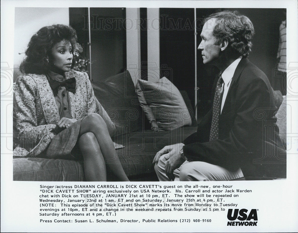 Press Photo Diahann Carroll Dick Cavett Television Show Host Actor - Historic Images