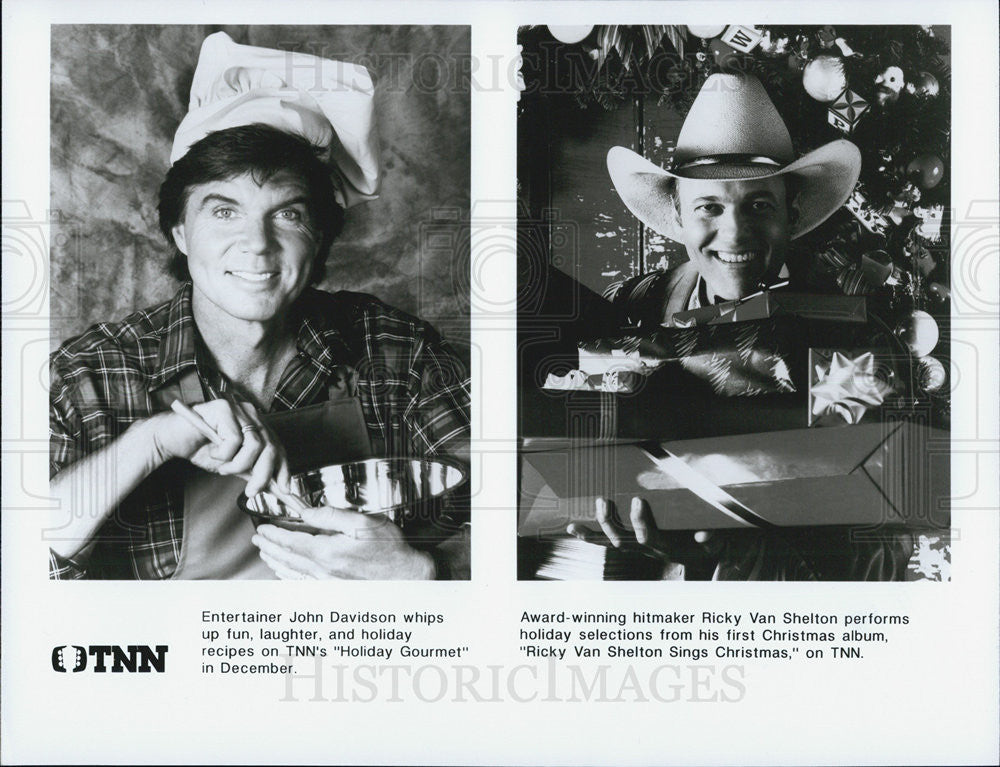 Press Photo Entertainer John Davidson Host TNN Christmas Special Holiday Gourmet - Historic Images