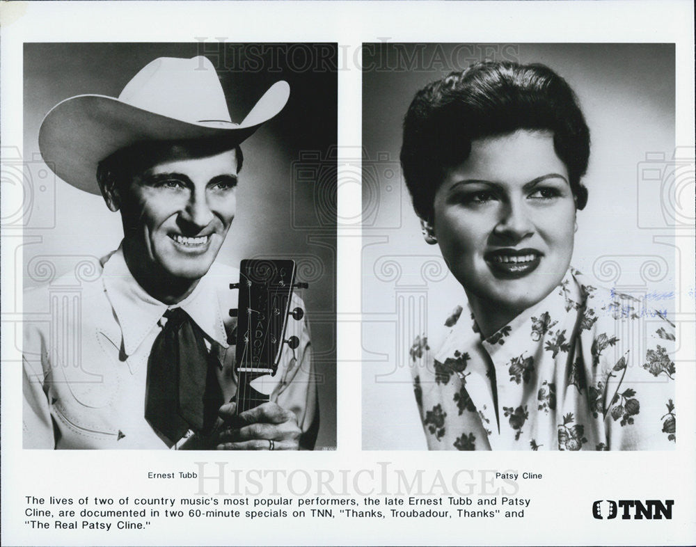 Press Photo Musician Country Ernest Tubb Patsy Cline TNN Thanks Troubadour - Historic Images