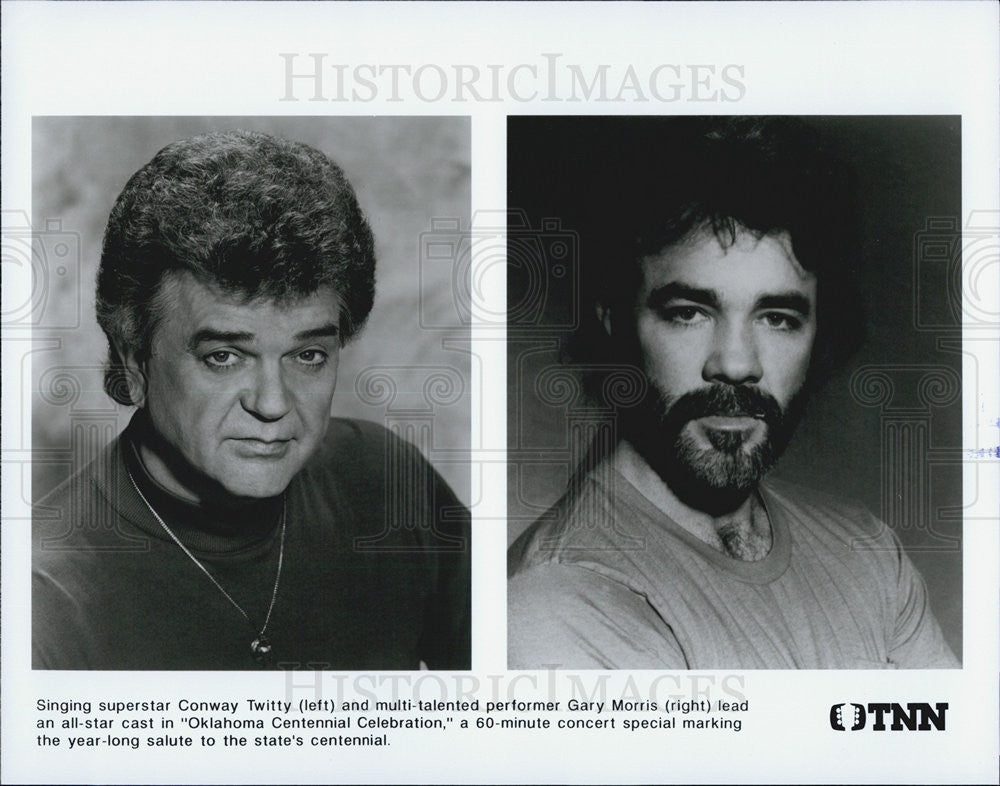 Press Photo Conway Twitty Gary Morris Oklahoma Country Musicians - Historic Images