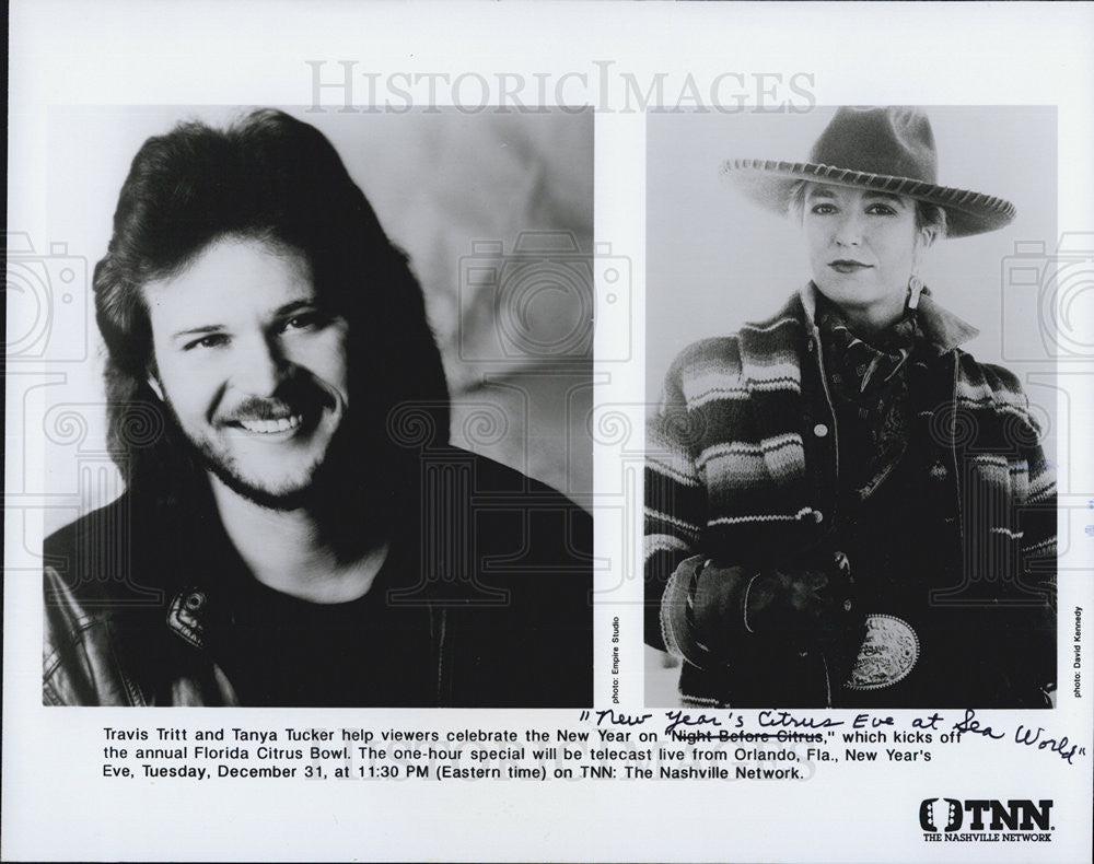 Press Photo Country Music Stars Travis Tritt And Tanya Tucker In TNN Special - Historic Images
