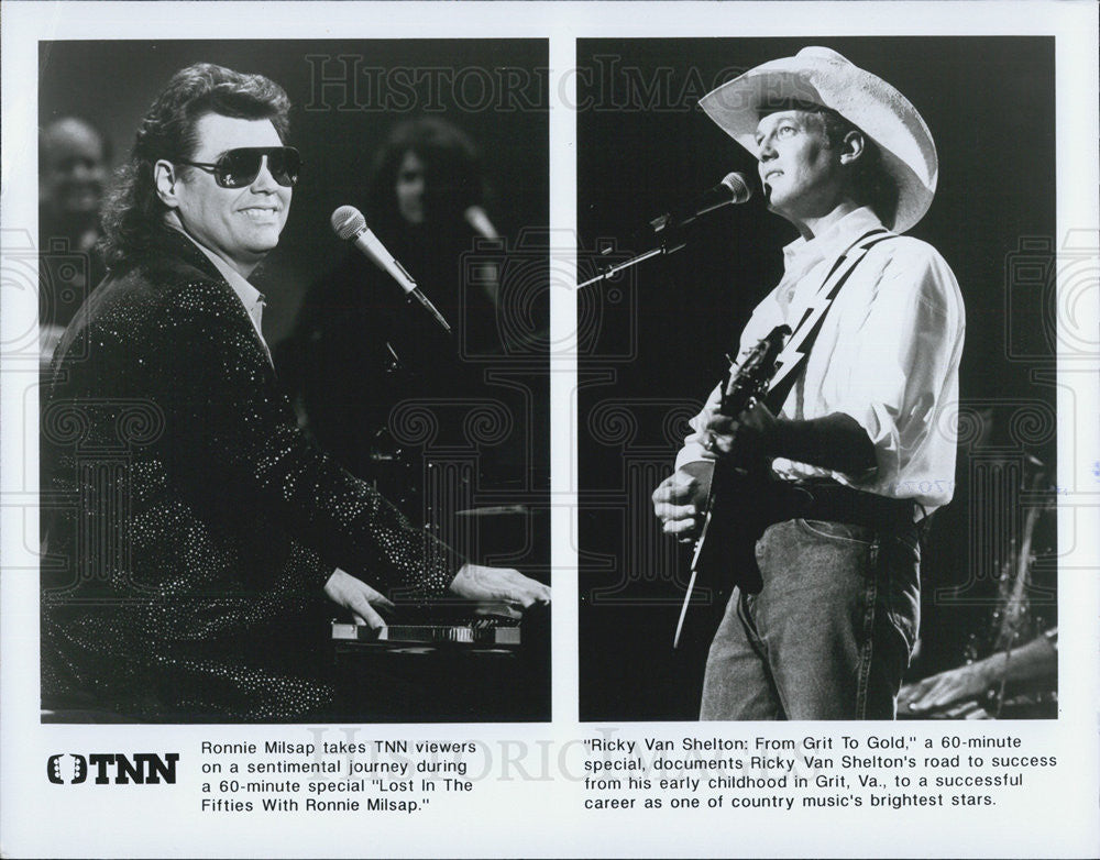 Press Photo Ronnie Milsap Ricky Van Shelton Country Musician - Historic Images