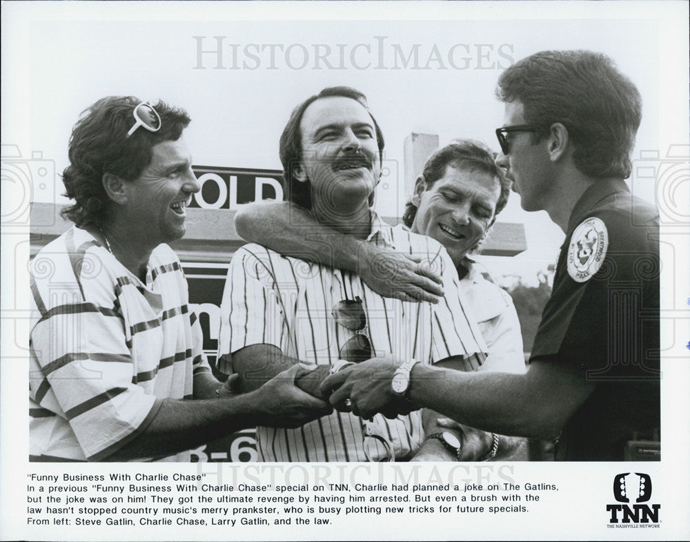 Press Photo Charlie Chase Steve Gatlin TNN Television Film Actor - Historic Images