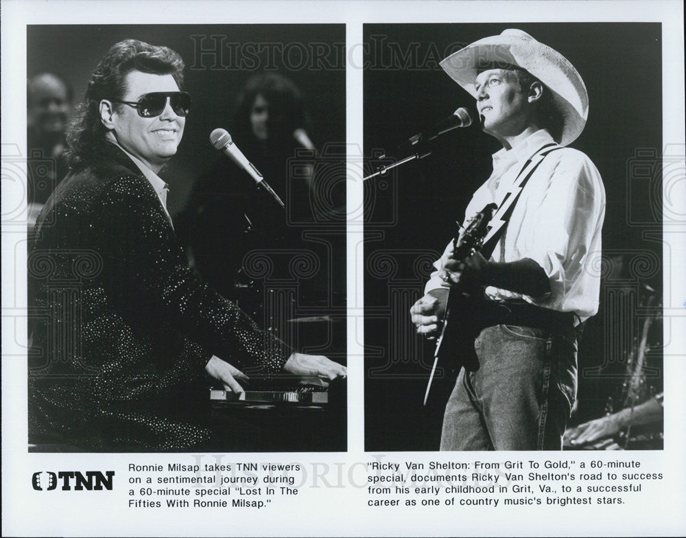 Press Photo Ronnie Milsap TNN Ricky Van Shelton Country Musician - Historic Images