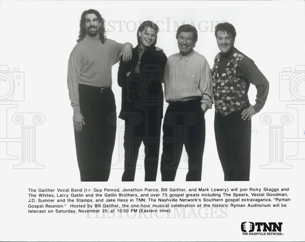 Press Photo Bill Gaither Vocal Band Guy Penrod Jonathan Pierce Mark Lowery - Historic Images