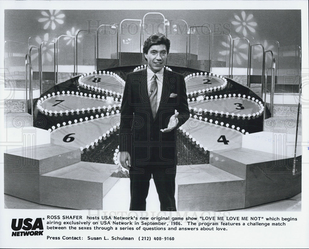 1986 Press Photo Ross Shafer Host Game Show Love Me Not USA Network