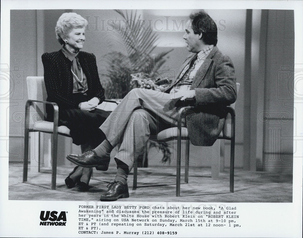 1986 Press Photo Betty Ford Guests on Robert Klein Time with Robert Klein - Historic Images