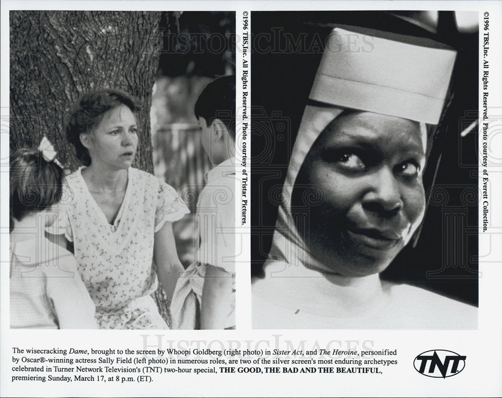 1996 Press Photo Whoopi Goldberg Actress Sister Act Comedy Film Sally  Field - Historic Images