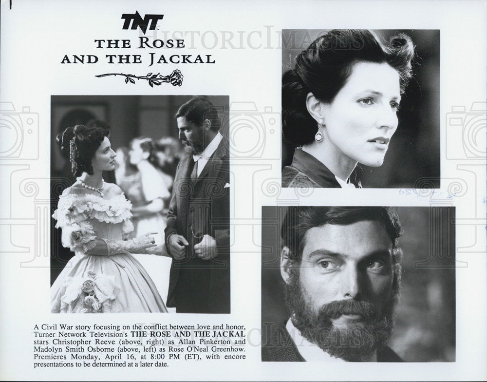 Press Photo &quot;Rose &amp; Jackal&quot; TNT Tv Movie Christopher Reeve Madolyn Smith Osborne - Historic Images