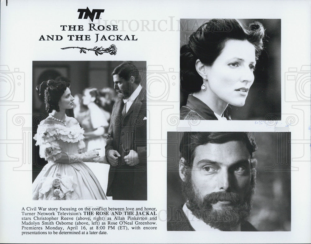 Press Photo "Rose & Jackal" TNT Tv Movie Christopher Reeve Madolyn Smith Osborne - Historic Images