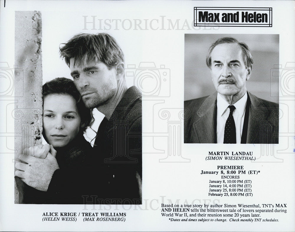 1990 Press Photo Alice Krige an Treat Williams star in &quot;Max and Helen - Historic Images