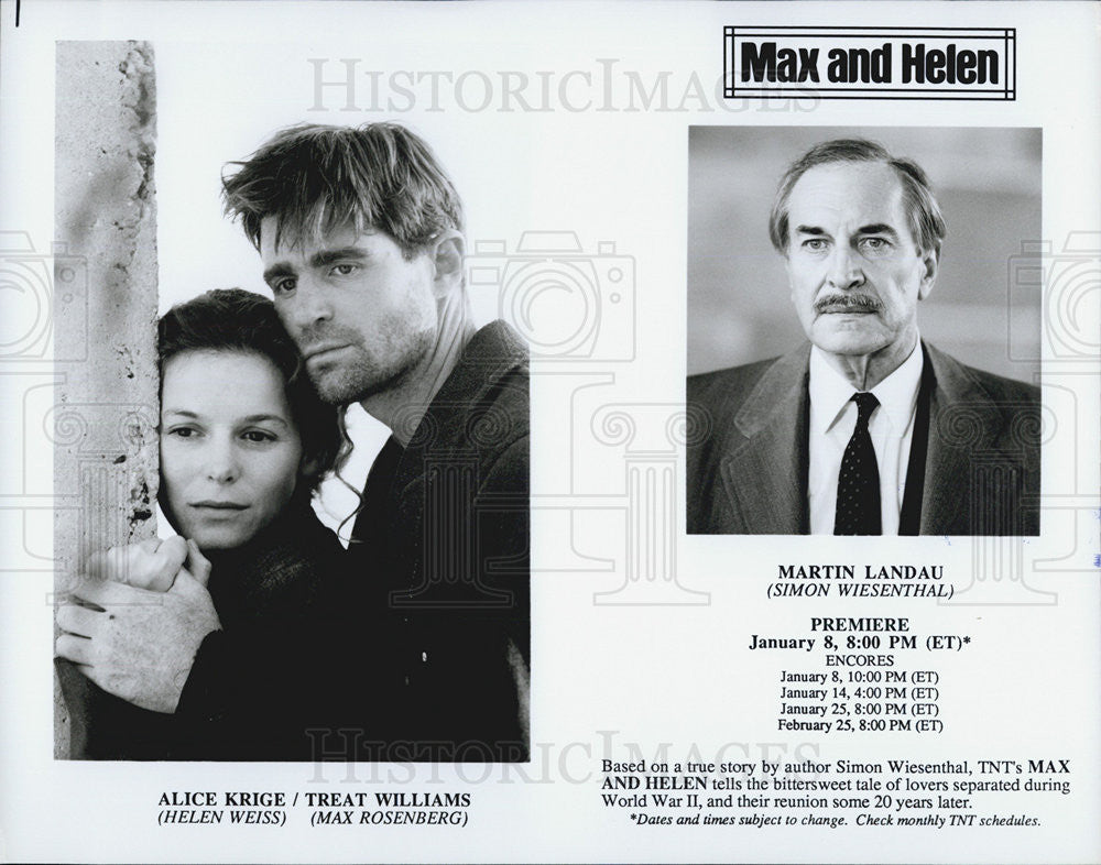 1990 Press Photo Alice Krige an Treat Williams star in "Max and Helen - Historic Images