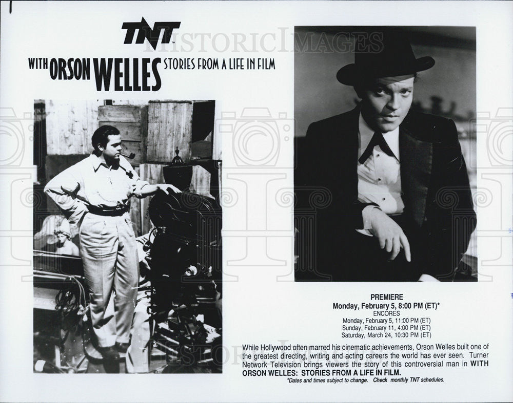 1990 Press Photo Orson Welles: Stories from a life in Film. - Historic Images