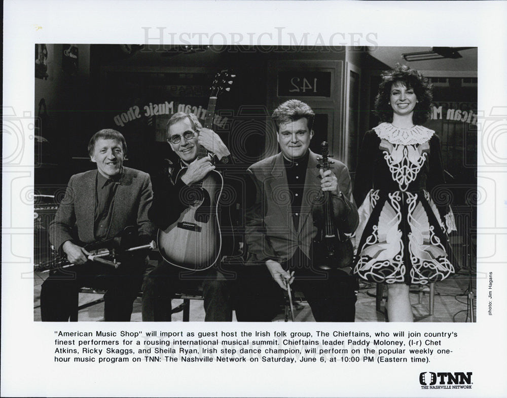 Press Photo &quot;Chieftains&quot; Irish Folk &quot;American Music Shop TNN Nashville Network - Historic Images
