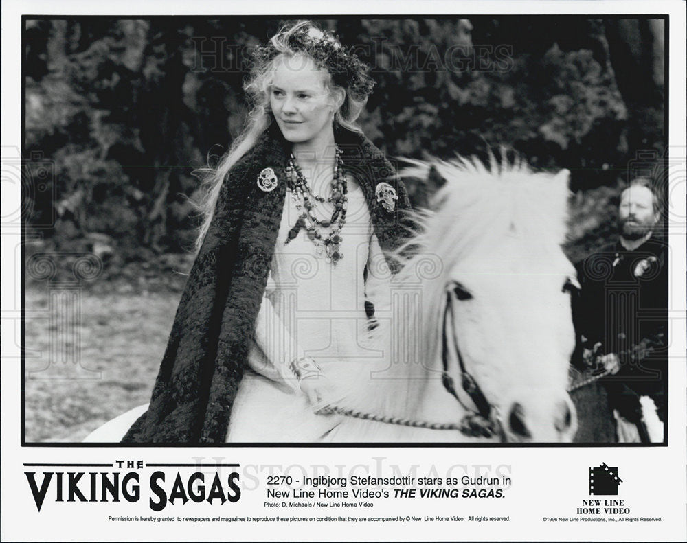 1996 Press Photo &quot;Viking Sagas&quot; Actress Ingibjorg Stefansdottir New Line Video - Historic Images