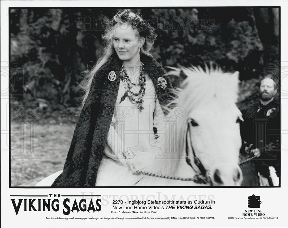 1996 Press Photo Ingibjorg Stefansdottir as Gundrun in The Viking Sagas - Historic Images