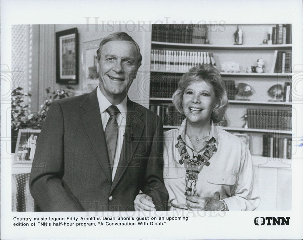 Press Photo "Conversation with Dinah Shore" Musician Eddy Arnold TNN TV Guest - Historic Images