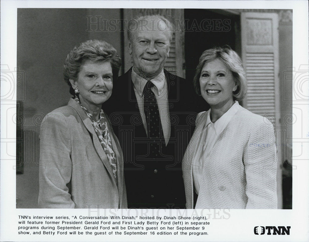 Press Photo &quot;Conversation with Dinah Shore&quot; Guests President Gerald &amp; Betty Ford - Historic Images
