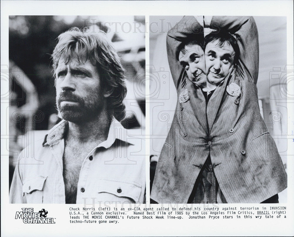 Press Photo Chuck Norris in Invasion USA and Jonathan Pryce - Historic Images
