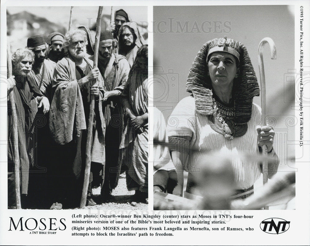 1995 Press Photo Ben Kingsley Frank Langella in The movie Moses - Historic Images