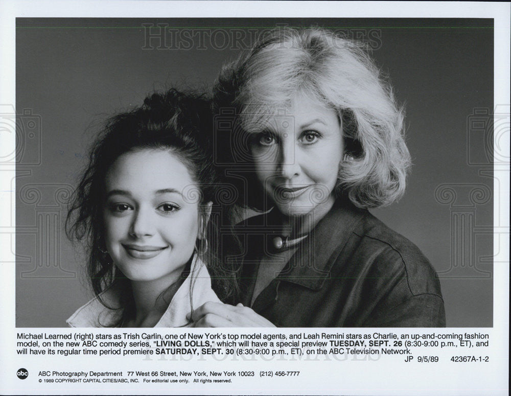 1989 Press Photo Michael Learned Leah Remini LIVING DOLLS - Historic Images