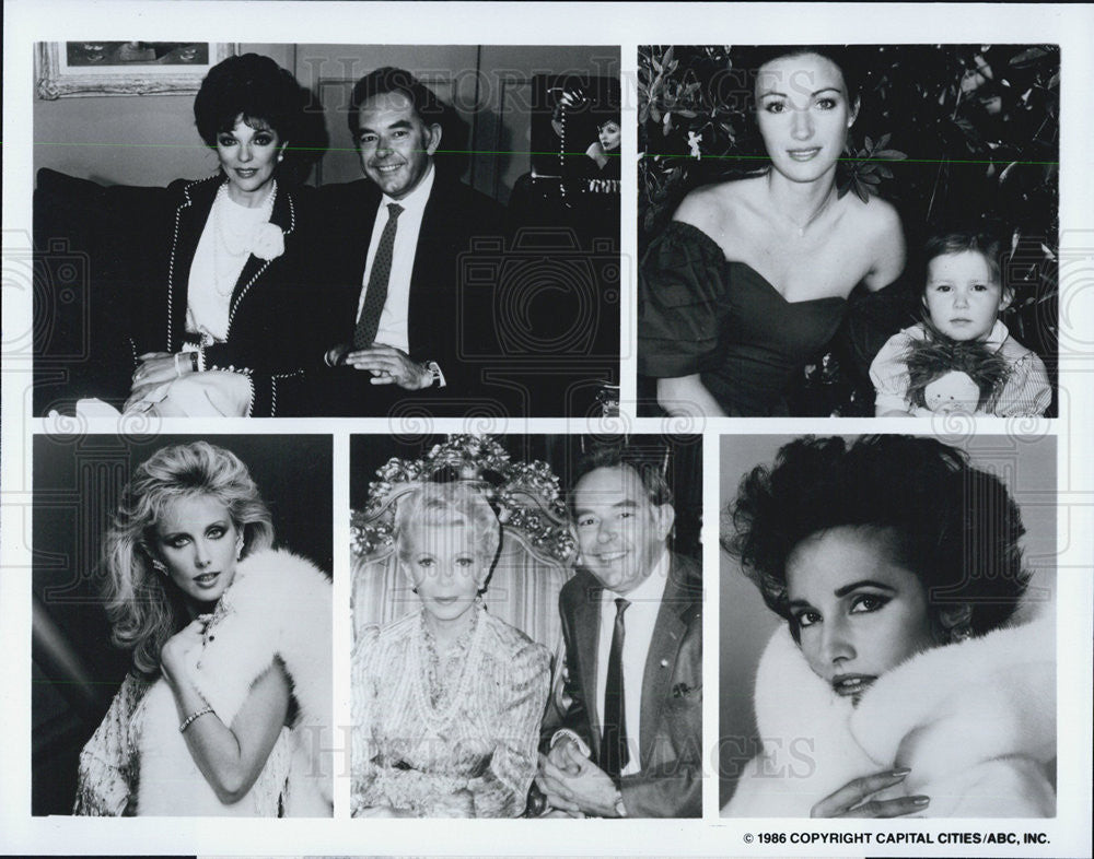 1986 Press Photo Robin Leach Joan Collins LIFESTYLES OF THE RICH AND FAMOUS - Historic Images