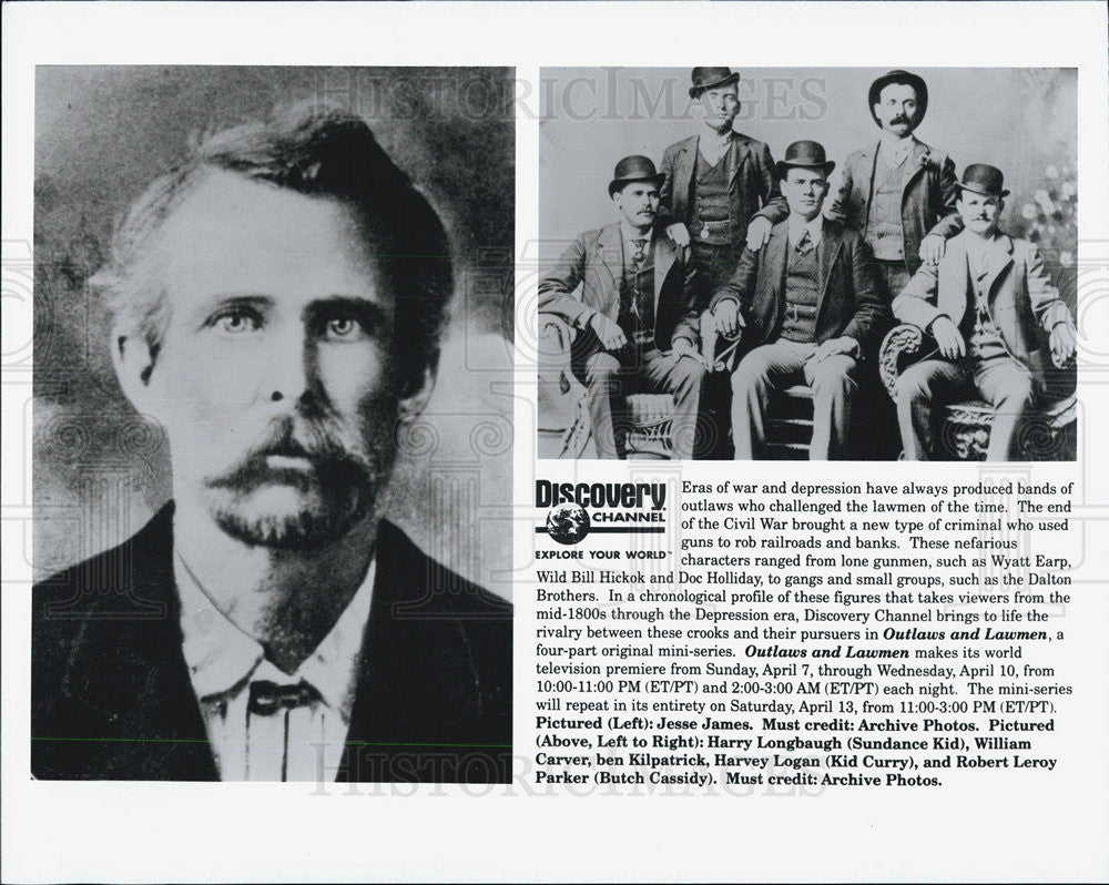 Press Photo Cast of "Outlaws & Lawmen" - Historic Images