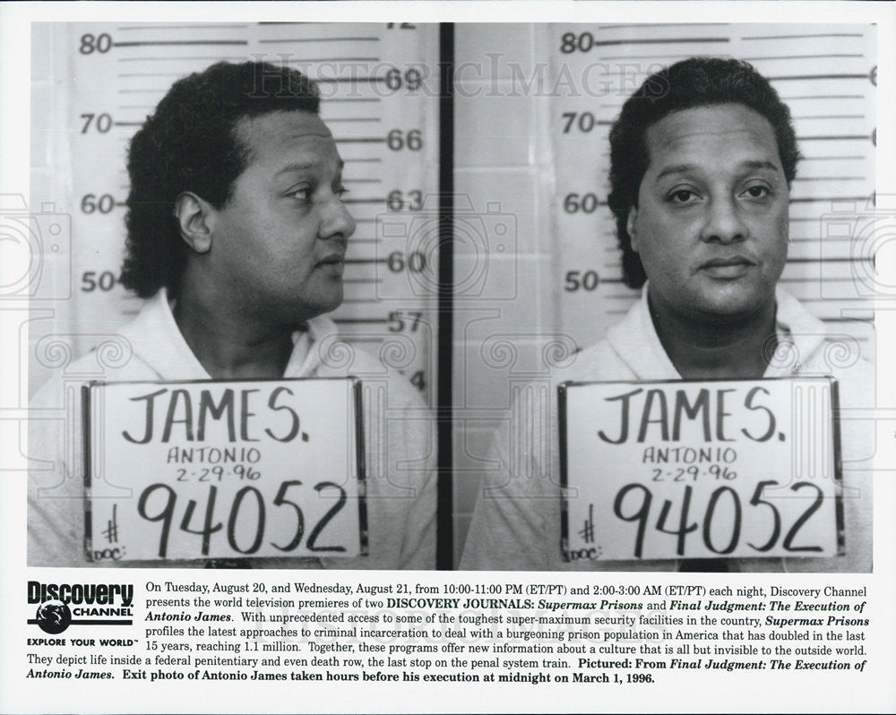 Press Photo Antonio James Executed DISCOVERY JOURNALS FINAL JUDGEMENT - Historic Images