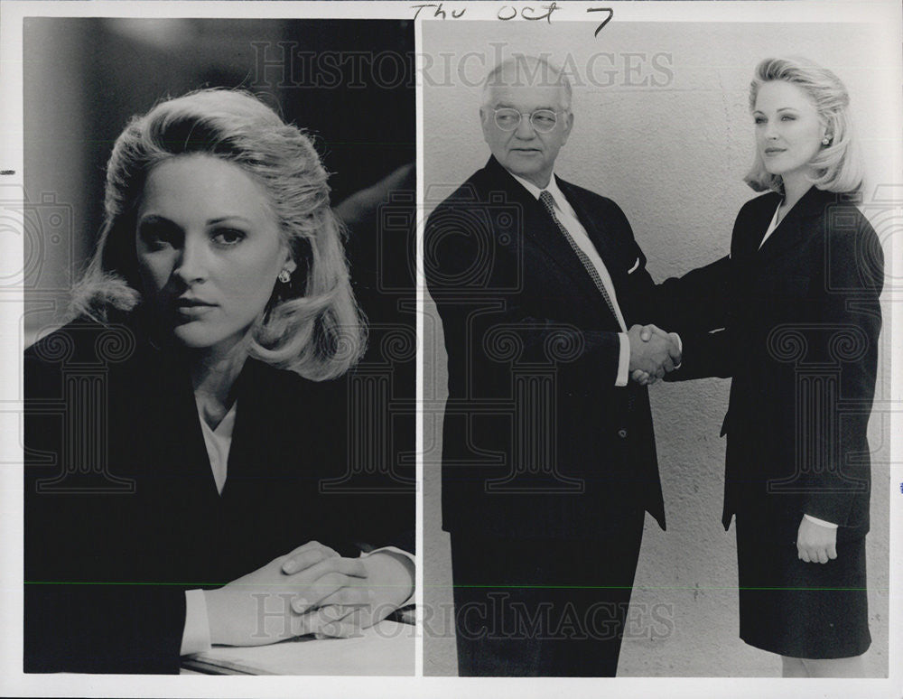 Press Photo L.A. Law Alexandra Powers Richard Dysart Alexandra Powers - Historic Images