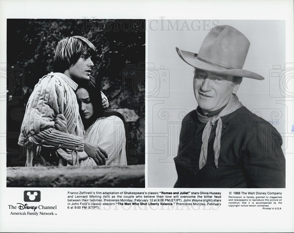 1988 Press Photo Romeo and Juliet Olivia Hussey Leonard Whiting The Man Who Shot - Historic Images