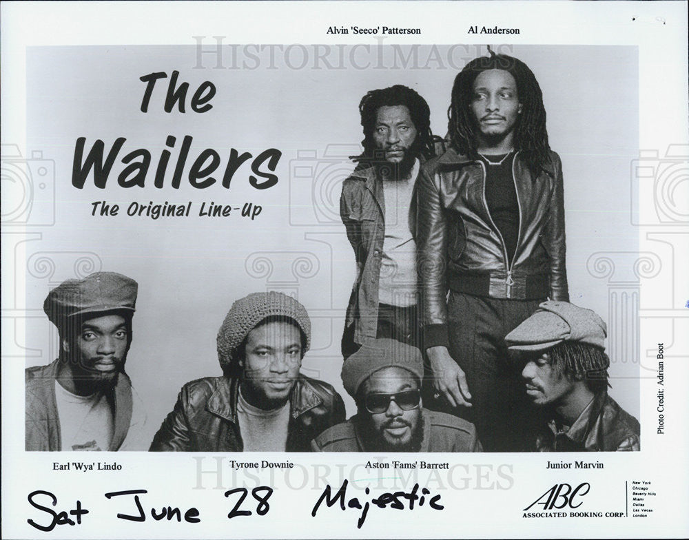 Press Photo The Wailers Lindo Dowaie Barrett Marvin Patterson Anderson - Historic Images
