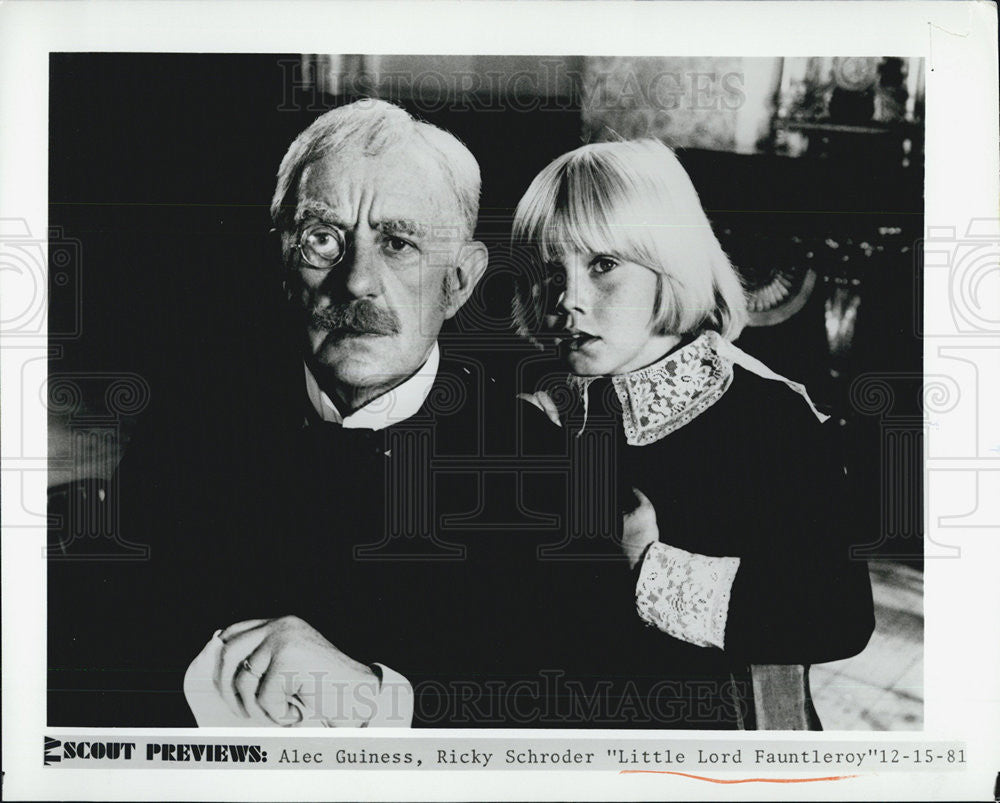 1981 Press Photo Alec Guiness Ricky Schroder LITTLE LORD FAUNTLEROY - Historic Images