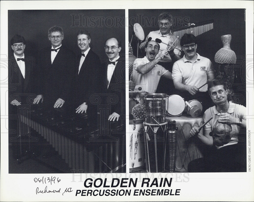 1996 Press Photo Golden Rain Percussion Ensemble Musicians