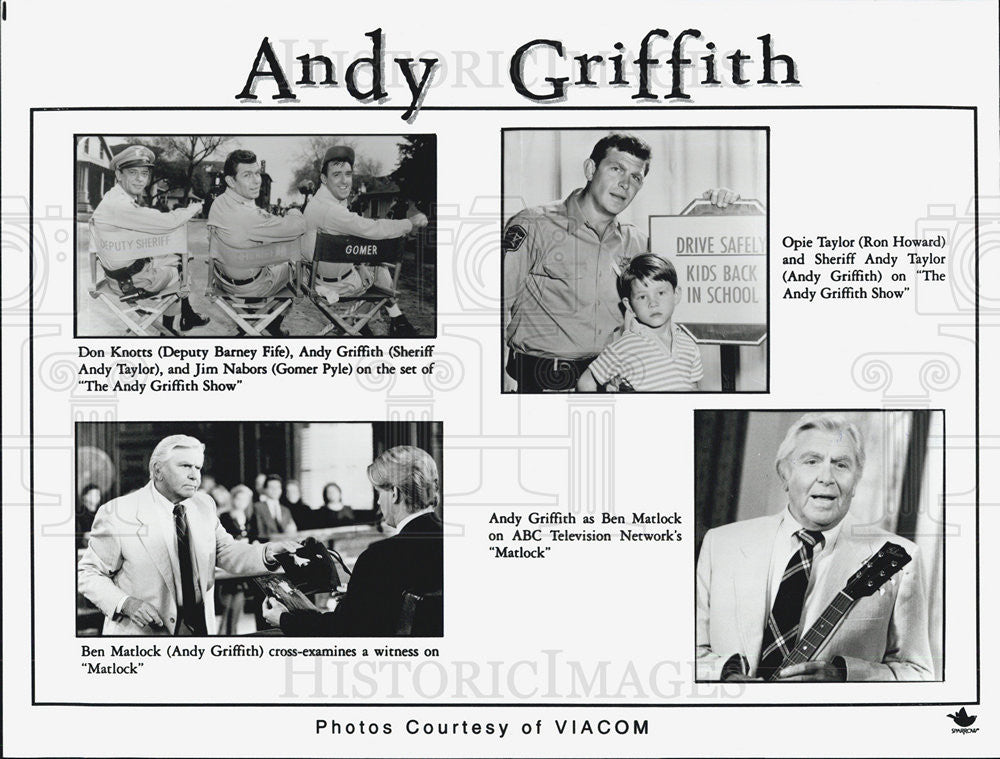 Press Photo Actor Andy Griffith On TV Shows The Andy Griffith Show And Matlock - Historic Images