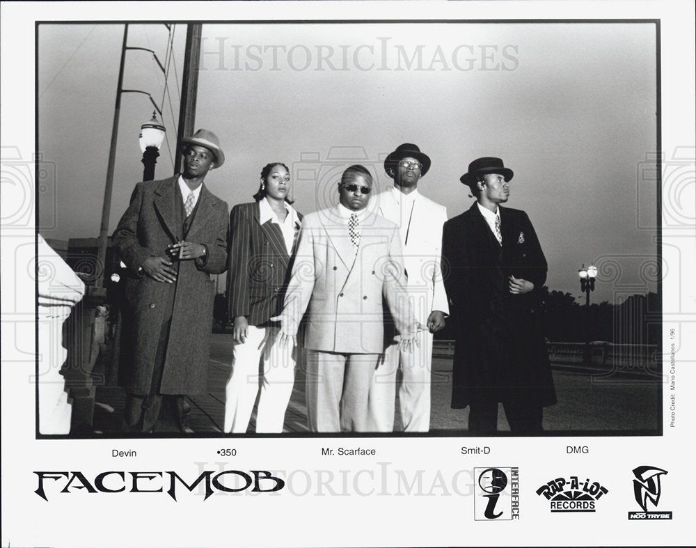 1996 Press Photo Facemob Band Musicians Devin 350 Mr. Scarface And Smit-D - Historic Images