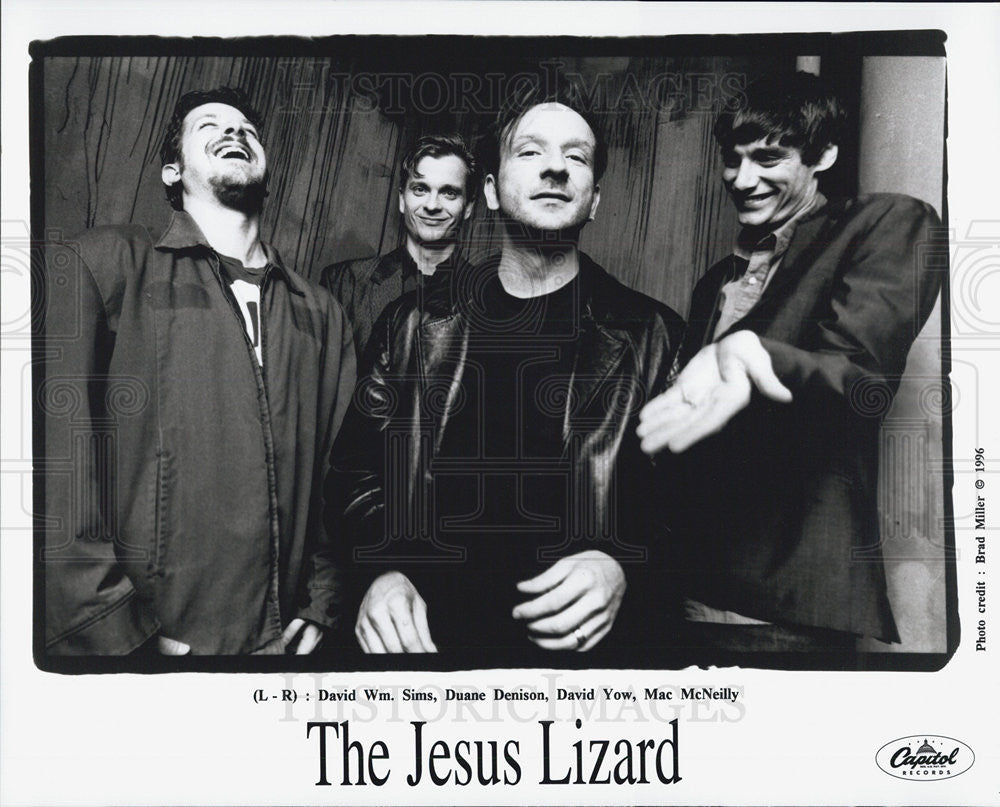 1996 Press Photo David William Sims Duane Denison Yow Mac McNeilly Jesus Lizard - Historic Images