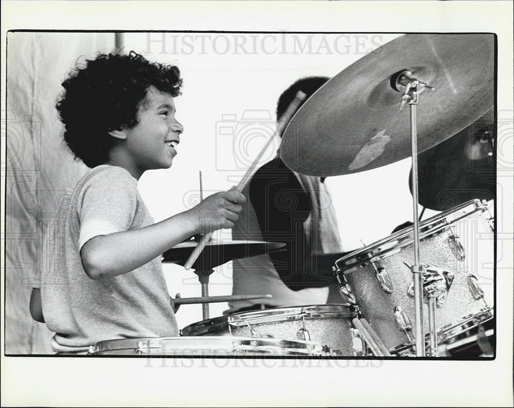 1984 Press Photo Kalil Muhammed Drummer Detroit - Historic Images