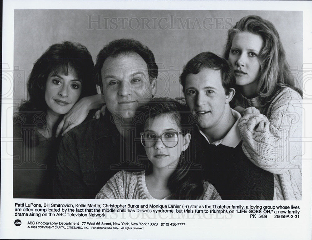 1989 Press Photo Patti LuPone Bill Smitrovich Kellie Martin Christopher Burke - Historic Images