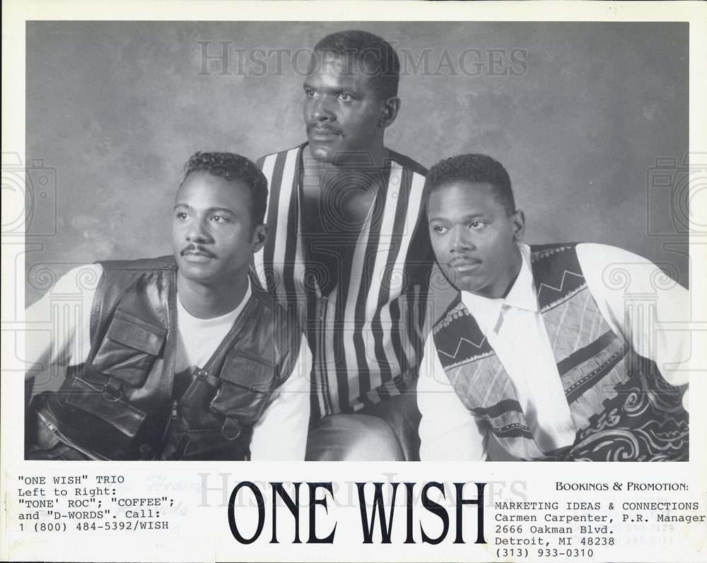 Press Photo One Wish Trio Vocal Tone Roc Coffee D-Words Singers R&amp;B - Historic Images