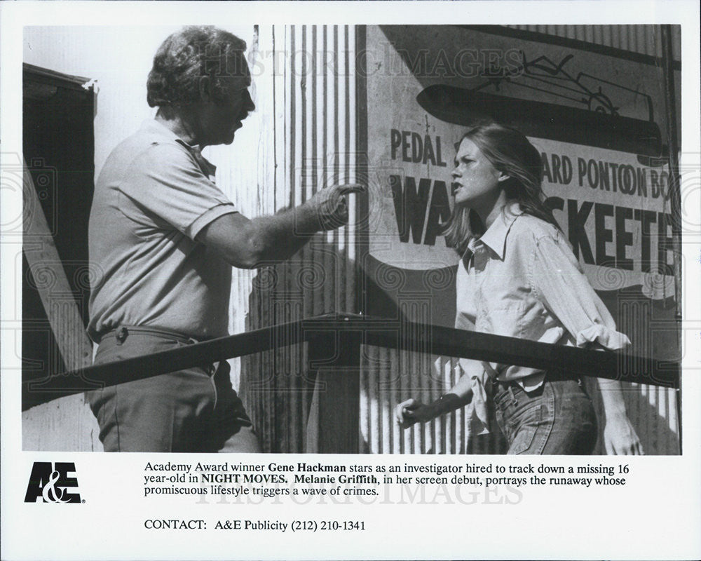 Press Photo Gene Hackman Actor Melanie Griffith Actress Night Moves Drama Film - Historic Images