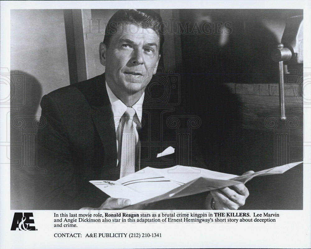 Press Photo Ronald Reagan Actor Killers Crime Movie Film A&amp;E Special - Historic Images