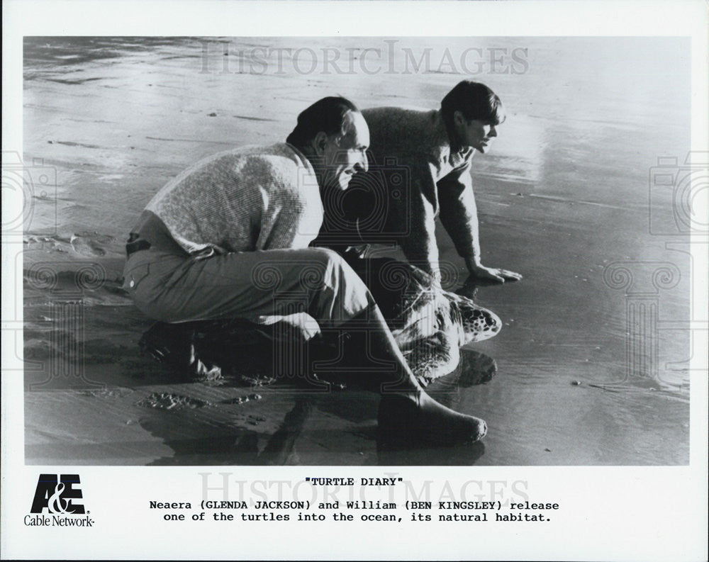 Press Photo Glenda Jackson Actress Ben Kingsley Actor Turtle Diary Film Movie - Historic Images