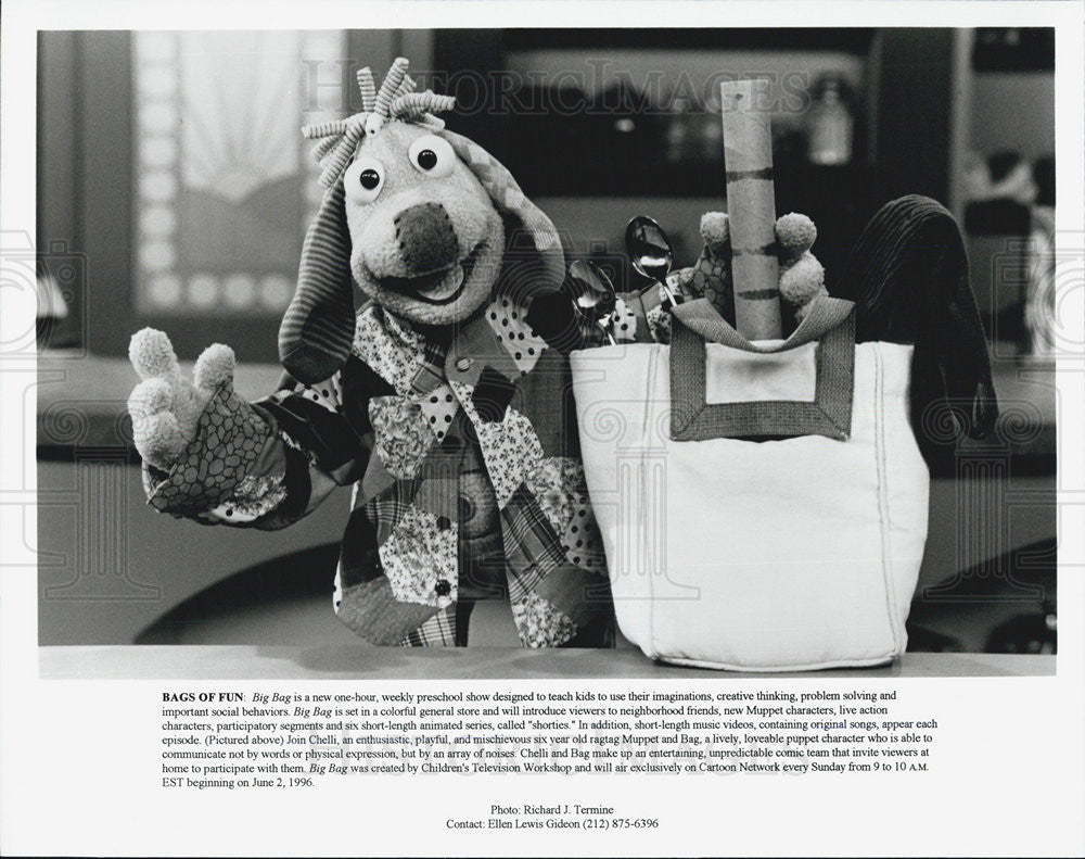 1996 Press Photo Bags Of Fun Children&#39;s Television Program Muppets - Historic Images
