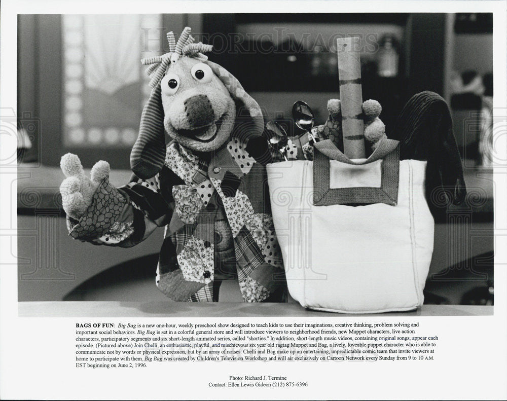 1996 Press Photo Bags Of Fun Children's Television Program Muppets - Historic Images