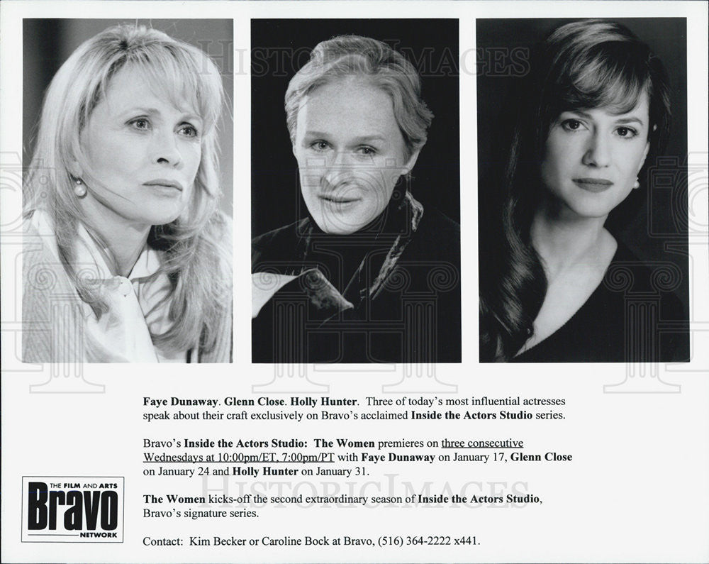 Press Photo Faye Dunaway Holly Hunter Glenn Close Television Film Actor - Historic Images