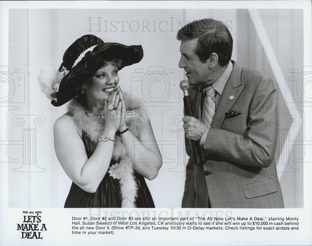 Press Photo All New Let&#39;s Make A Deal Monty Hall Host Susan Sweezo Contestant - Historic Images