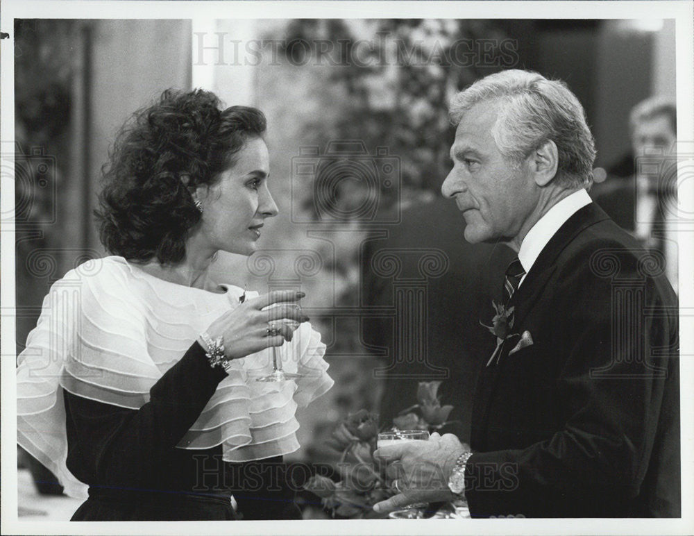 1985 Press Photo Sam Wanamaker Actor Andrea Marcovicci Actress Berrenger&#39;s Drama - Historic Images