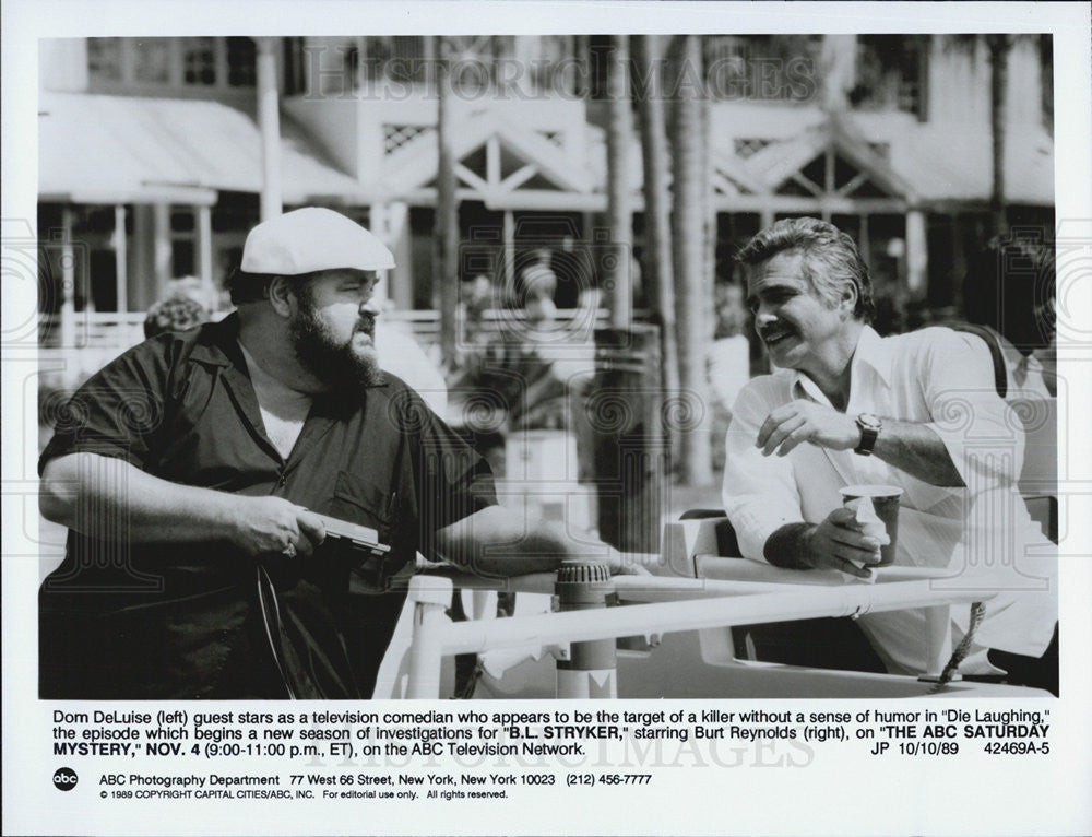 1989 Press Photo Dom DeLuise Actor Burt Reynolds B.L. Stryker Television Series - Historic Images