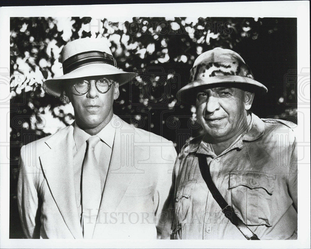 1985 Press Photo Actors Elliot Gould Telly Savalas George Burns Comedy Week - Historic Images