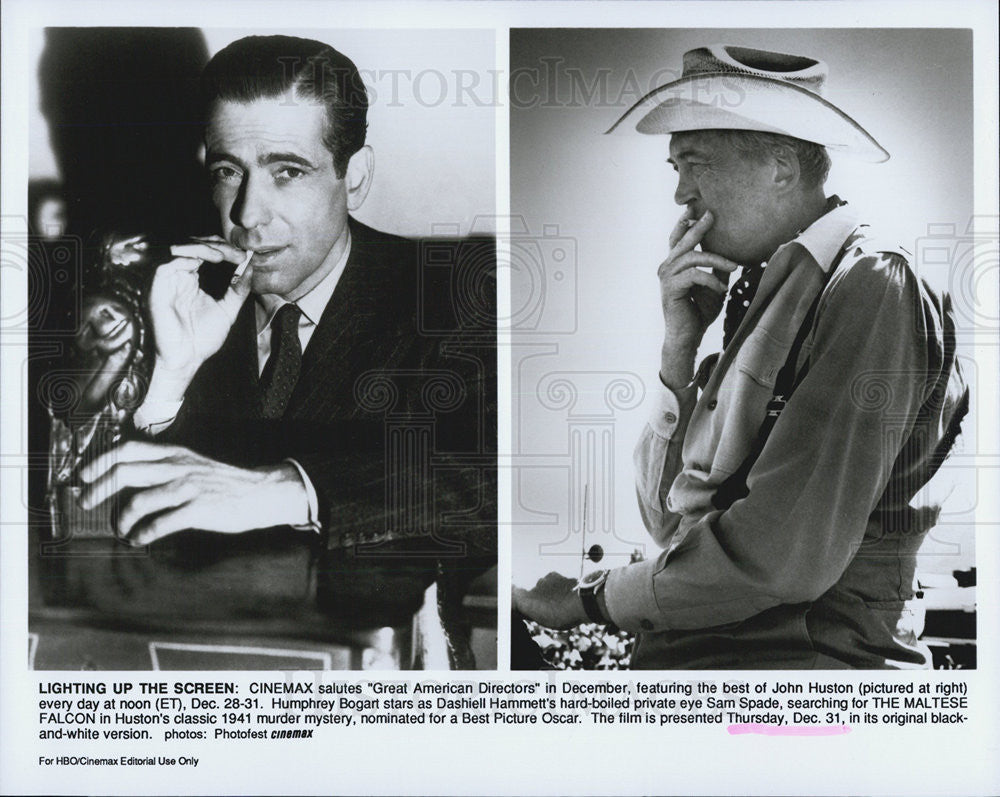 Press Photo of Humphrey Bogart and director John Huston - Historic Images